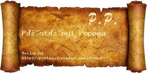 Pöstényi Poppea névjegykártya